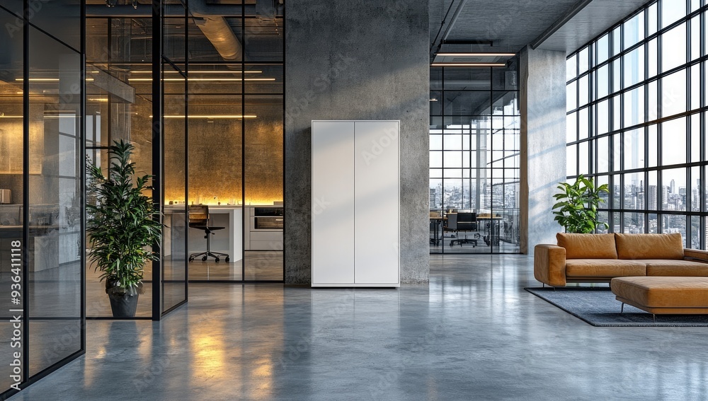 Modern Office Interior Design with a City View Modern Office Interior Design with a City View