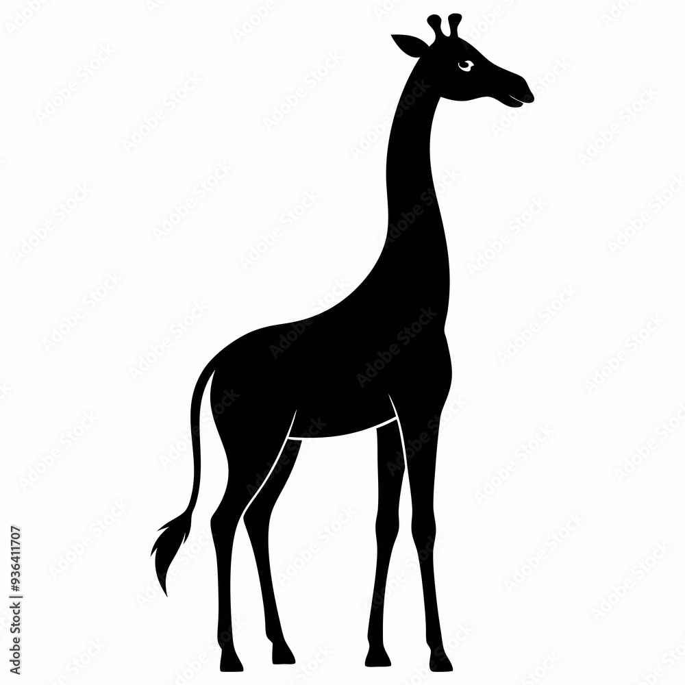 Giraffe silhouette vector image Giraffe silhouette vector image