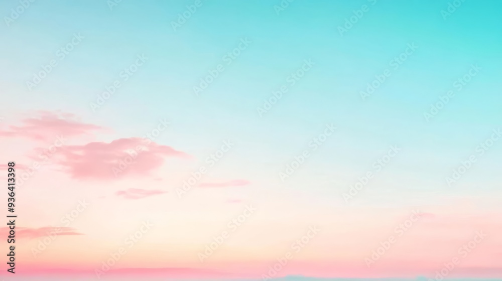 Fototapeta premium Light blush and sky blue gradient, pastel background, soft and calming transition