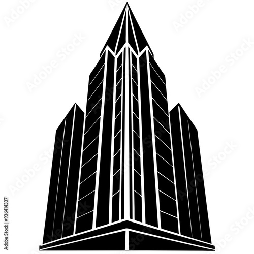 Silhouette of a building vector image 