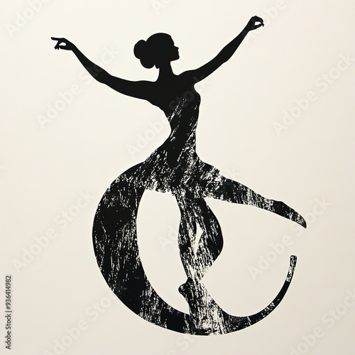 create an ampersand with the sillouette of a danci photo