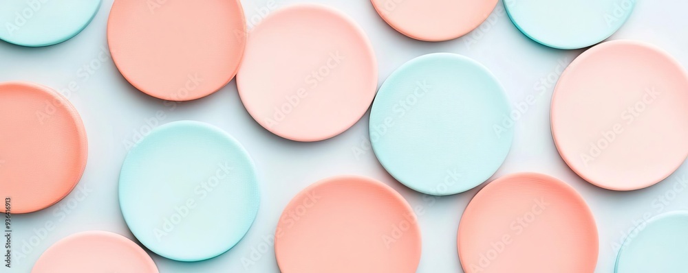 Faded pastel circles with light coral and sky blue, soft color palette, playful abstract Faded pastel circles with light coral and sky blue, soft color palette, playful abstract