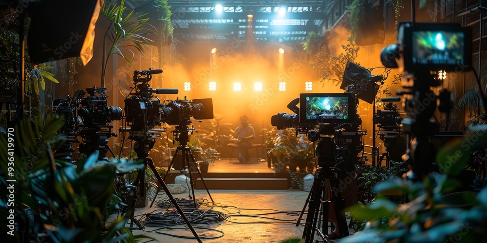 Behind The Scenes Film Set With Multiple Cameras Behind The Scenes Film Set With Multiple Cameras