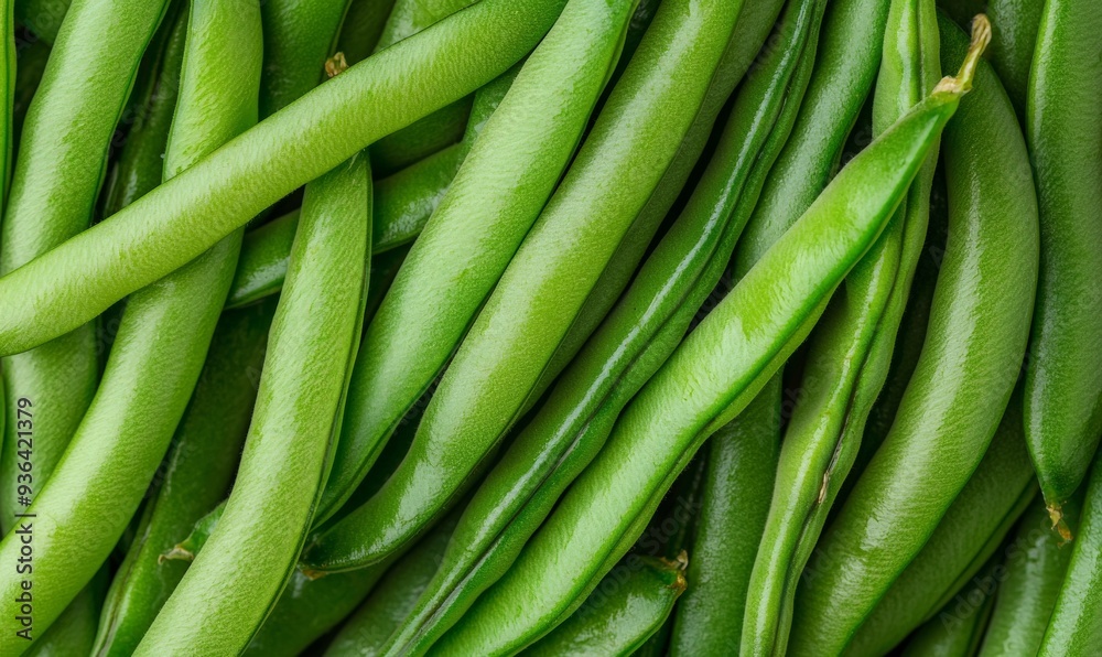 full frame background of fresh green runner beans full frame background of fresh green runner beans