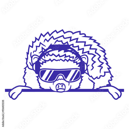 Cute Hedgehog Music DJ Mixing Console Autumn Animal Headphone Sunglasses Party Night Dancing Clubber Raver Comic Humor Cartoon Cool Fun Sound Disco Club Festival Band Concert Techno Discothek Love