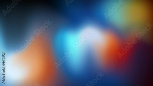 liquid background, Abstract blue, red, yellow and orange blurry background.