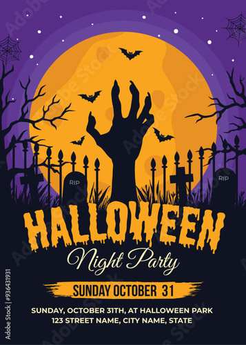 Creative Halloween Night Flyer Design photo