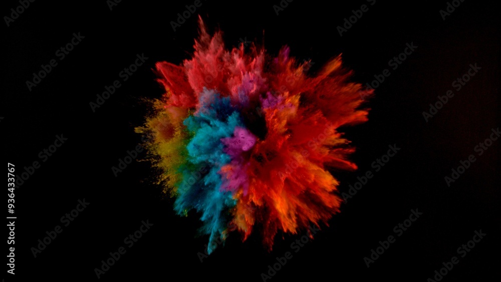 Feeze Motion of Colored Powder Explosion.