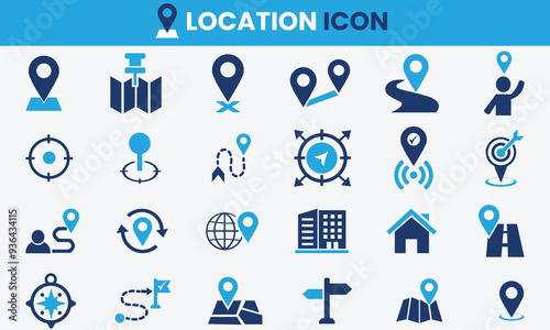 Map,directions,route,office,address,destination,campass,geolocation icons vector collection.