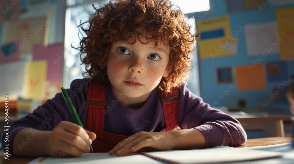 The diligent child writing The diligent child writing