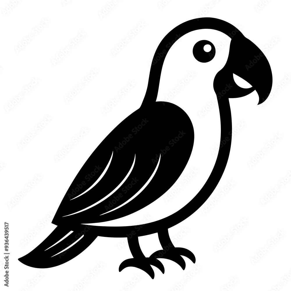 Fototapeta premium Cute kids parrot minimalist silhouette 