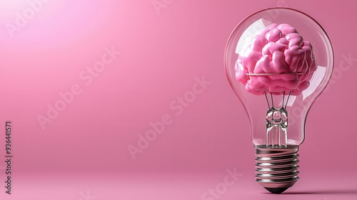 Creative entrepreneur showcasing a novel idea, right-aligned, pastel background, high resolution