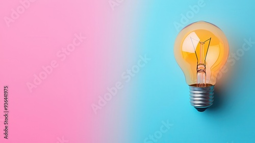 Business presentation with innovative concepts, right-aligned, pastel background, high resolution