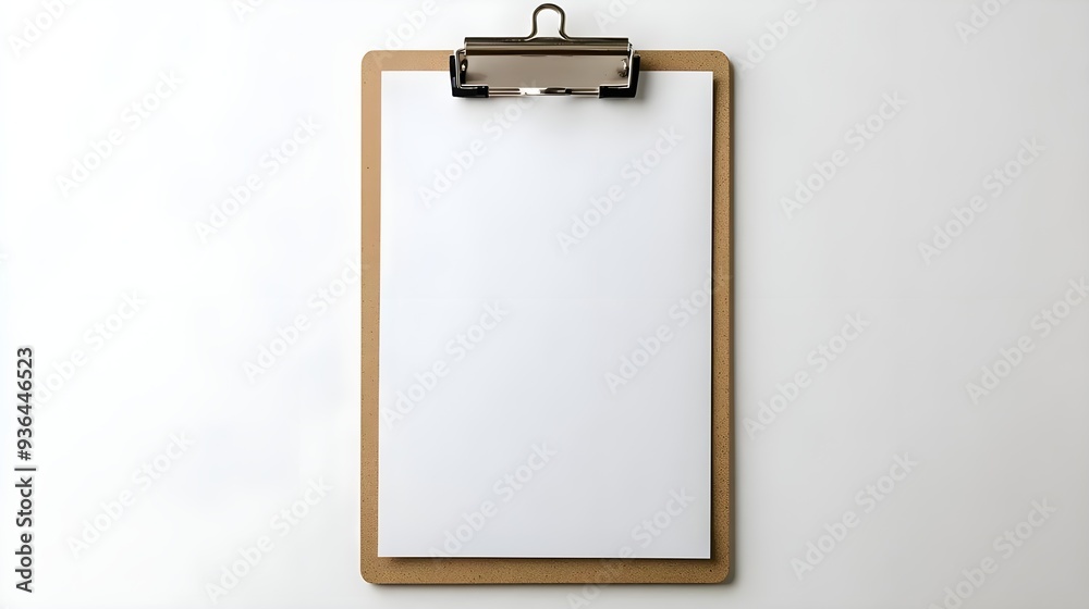 Clipboard with Blank White Paper. Clipboard with Blank White Paper.