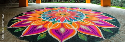 colorful rangoli design for diwali 2024 celebration photo