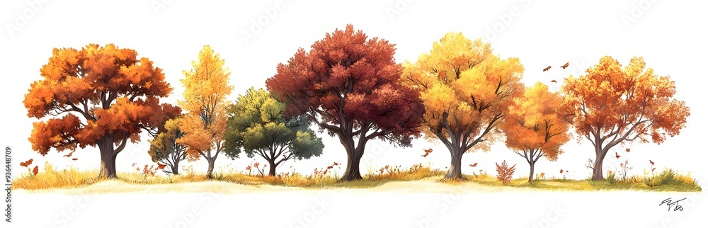 Autumn Trees Landscape. Autumn Trees Landscape.