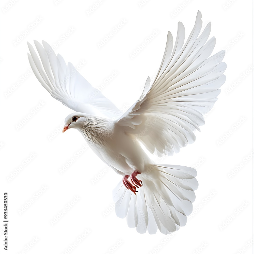 White Dove in Flight. White Dove in Flight.