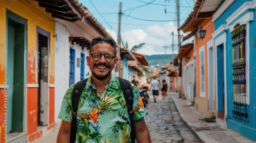 Obraz premium The man on colorful street