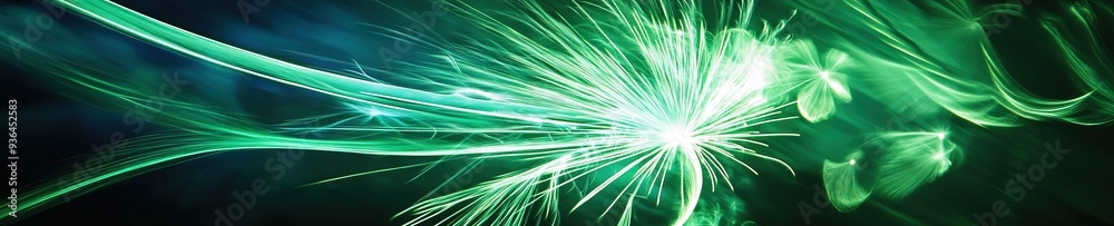 Obraz premium green fireworks abstract banner concept