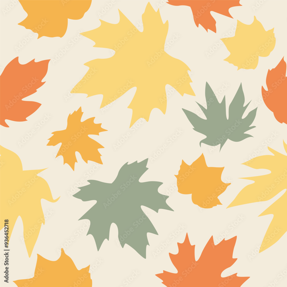 Vector seamless pattern of autumn leaves