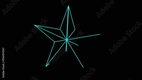 blue star icon vector, star of david on green, black backgraound. photo