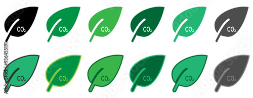 Simply green concept. Leaf CO2 environmental pollution plant illustration vector.