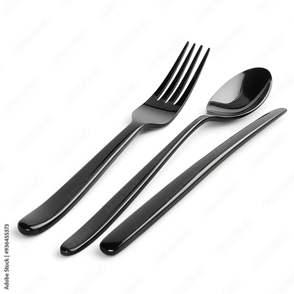 Black Cutlery Set.