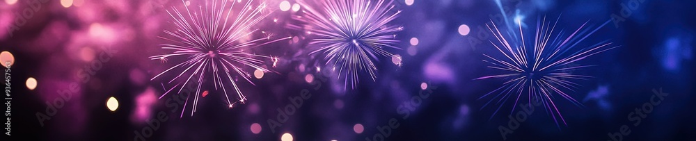 Fototapeta premium sparkling purple fireworks concept