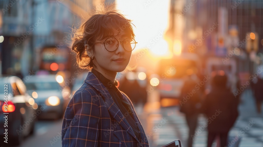 The Woman in Urban Sunset The Woman in Urban Sunset