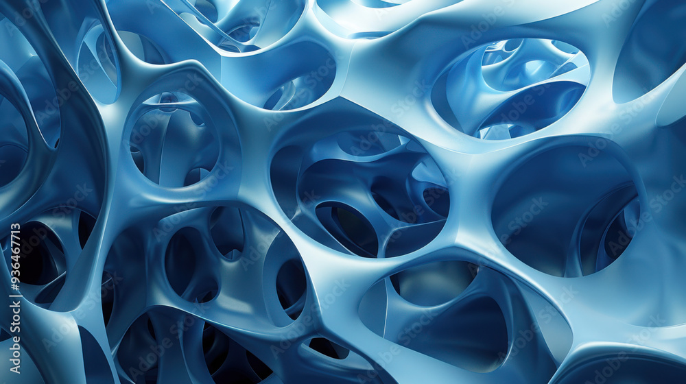 Abstract structure, blue background design, 3d render. Abstract structure, blue background design, 3d render.