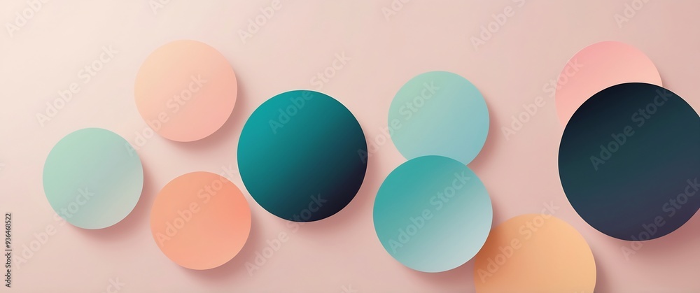 Vibrant Abstract Illustration Featuring Dynamic Circles with Colorful Gradients Set Against a Soft Background, Creating a Modern and Eye-Catching Design Ideal for Digital Art and Creative Projects