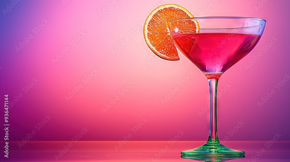 A close-up of an orange slice on a drink in a glass A close-up of an orange slice on a drink in a glass