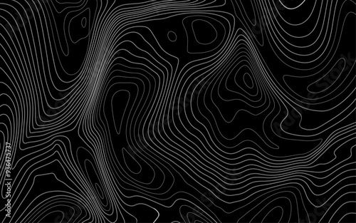 The stylized height of the topographic contour in lines and contours. The concept of a conditional geography scheme and the terrain path. Red lines on black