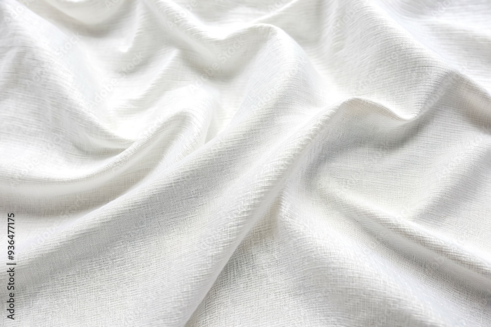 A close-up shot of white fabric with intricate texture and weave A close-up shot of white fabric with intricate texture and weave
