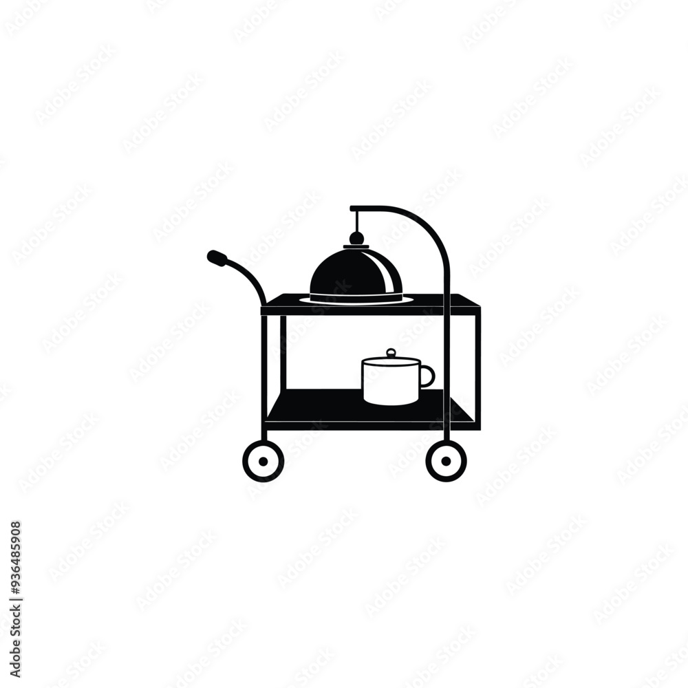 Food trolley vector icon. Food trolley vector icon.