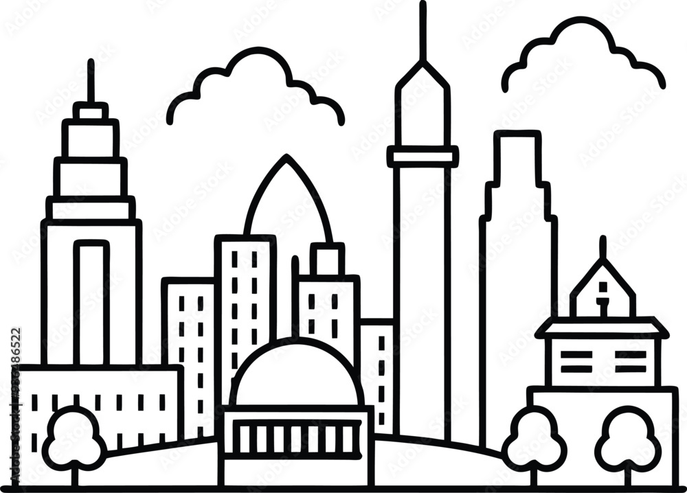 Kids can color beautiful city skylines with this line art coloring book
Kids can color beautiful city skylines with this line art coloring book