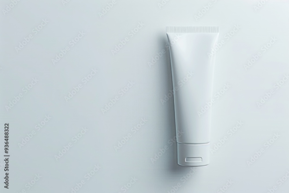 Minimalist White Cosmetic Squeeze Tube on Clean Light Background - Product Packaging Design for Skincare and Beauty Minimalist White Cosmetic Squeeze Tube on Clean Light Background - Product Packaging Design for Skincare and Beauty