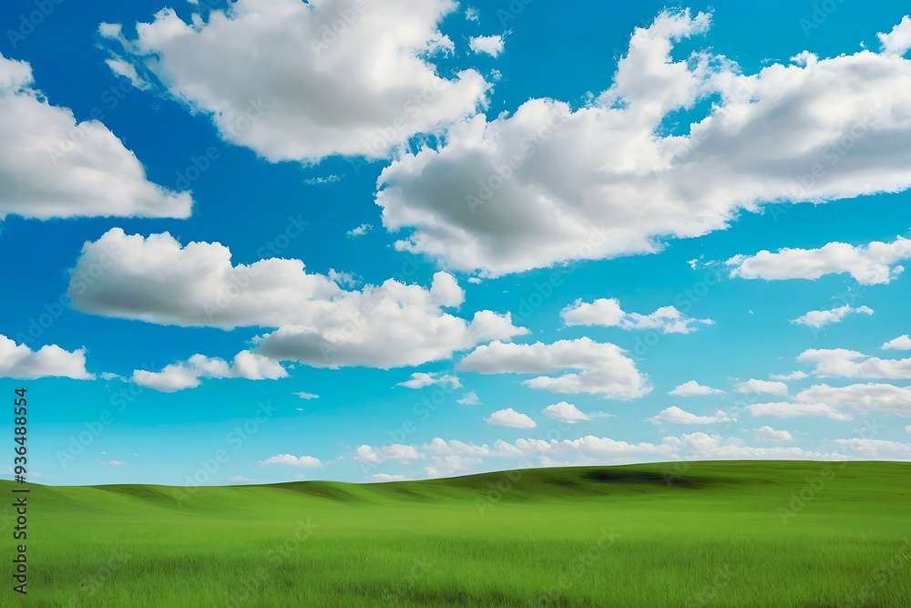 beautiful scenery in the blue sky Green fields, bright colors, Nostalgia style, reminiscent of the past. beautiful scenery in the blue sky Green fields, bright colors, Nostalgia style, reminiscent of the past.