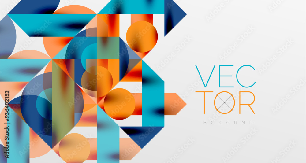 Circles and shadows. Colorful round elements with triangles, semi circles and other shapes. Vector Illustration For Wallpaper, Banner, Background, Card, Book Illustration, landing page Circles and shadows. Colorful round elements with triangles, semi circles and other shapes. Vector Illustration For Wallpaper, Banner, Background, Card, Book Illustration, landing page