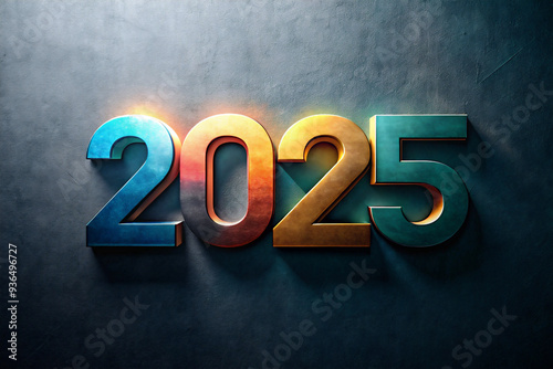  numbers "2025" stand out against a dark, textured background