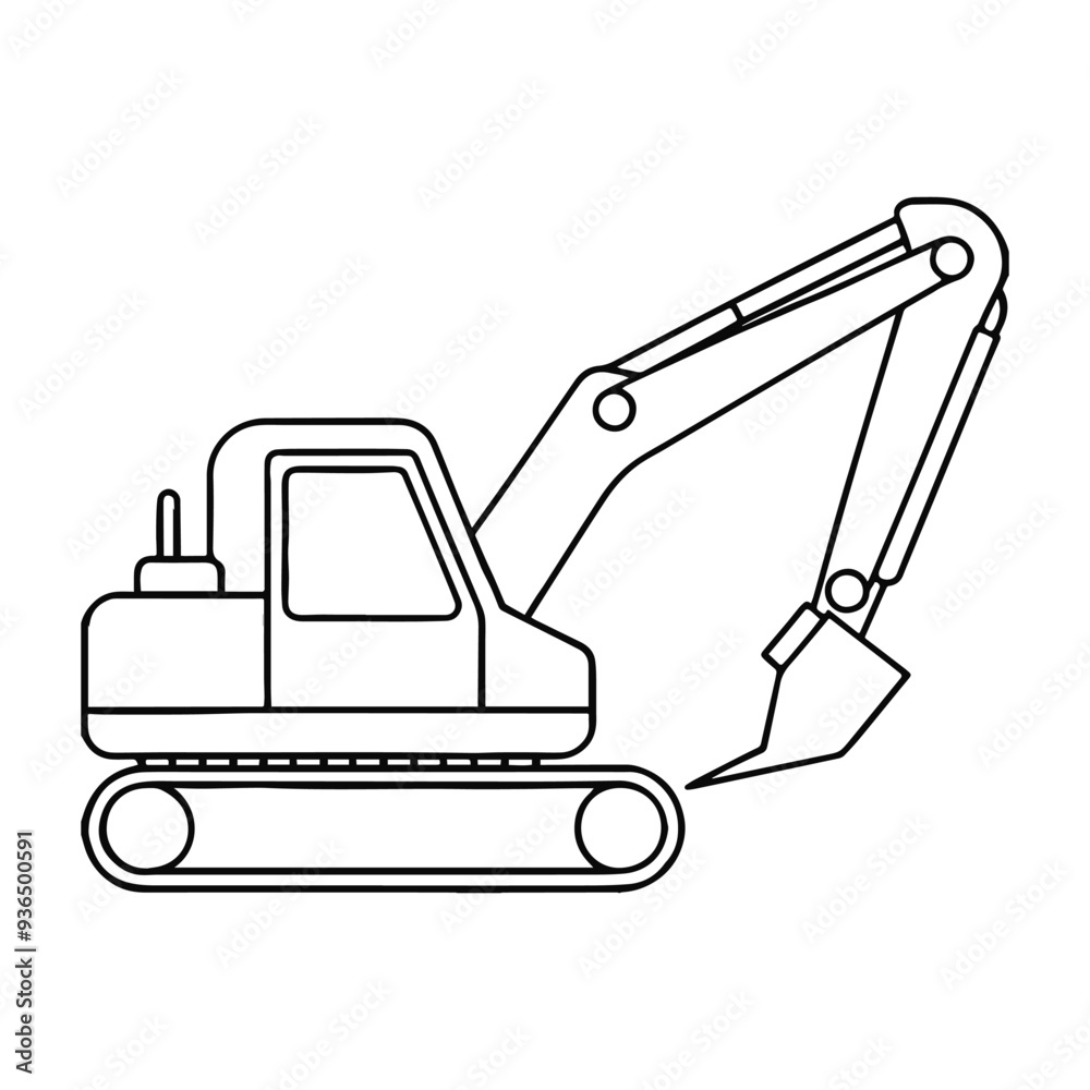 excavator line art vector illustration excavator line art vector illustration