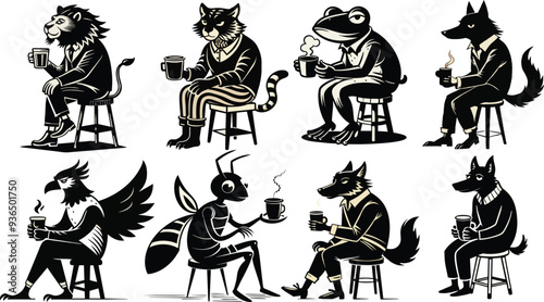 ink animal design, vector art, minimal design