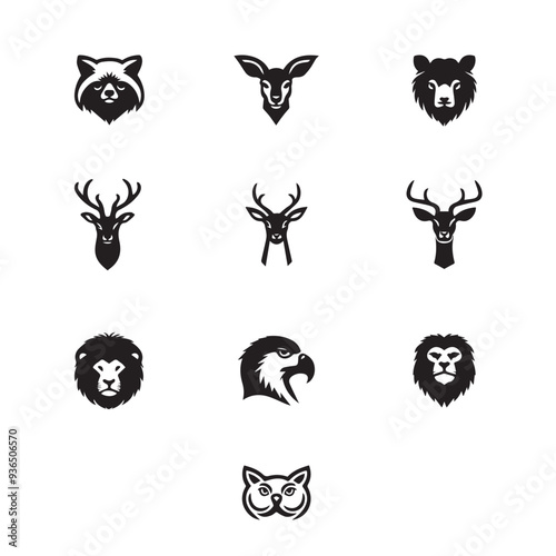 Animals Icons & Symbols silhouette vector black and white 