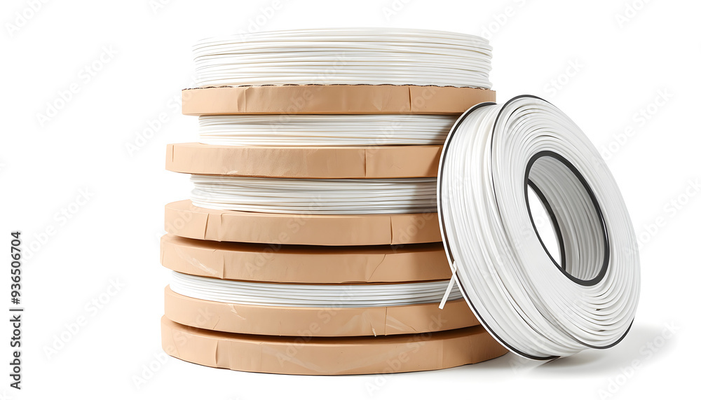 Pile stack of vacuum sealed PLA 3d printing filament material on ...
