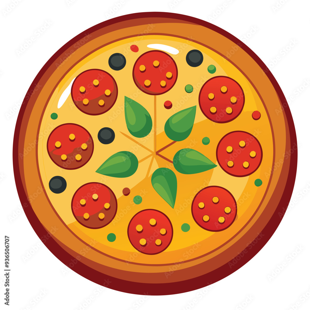 Fototapeta premium Pizza vector illustration on white background , high quality
