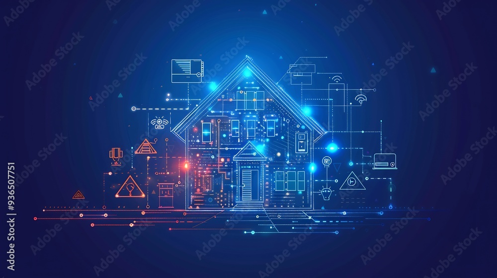 Naklejka premium Smart Home Technology Concept