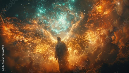 Angel Ascending through the Cosmic Flame