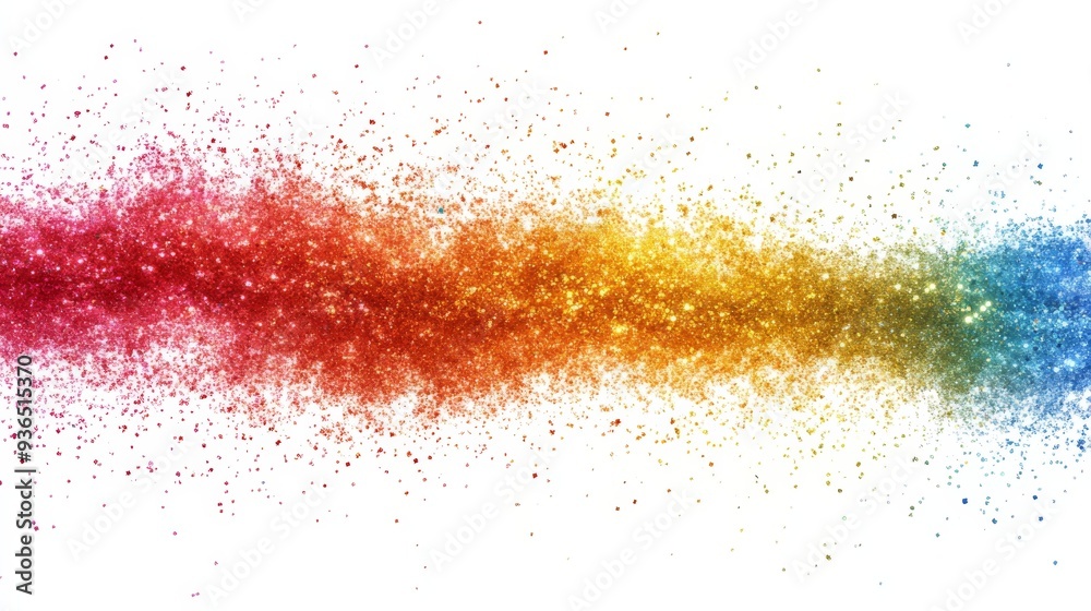 Colorful Burst of Glitter Particles in a Vibrant, Festive Display on White Background Colorful Burst of Glitter Particles in a Vibrant, Festive Display on White Background