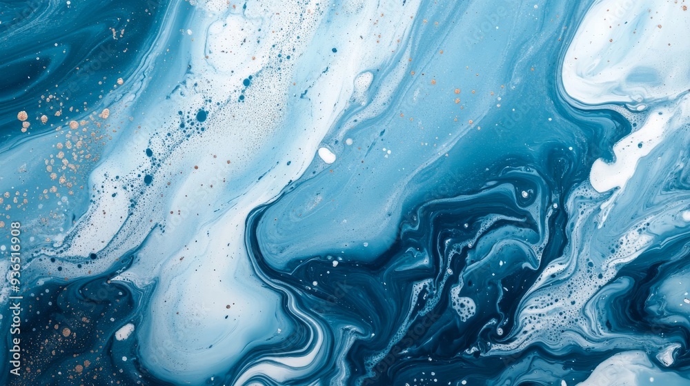 White and blue fluid art. White and blue fluid art.