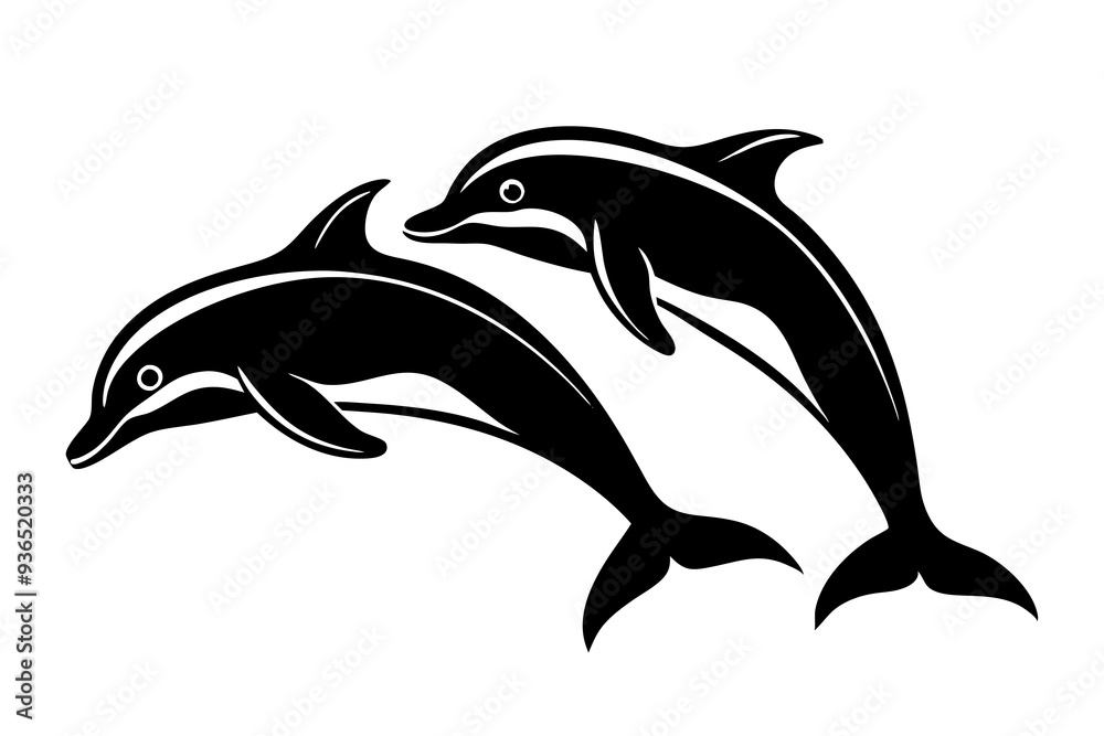 Dolphin silhouette vector design on a white background